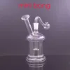 Großhandel Bunte Mini Shisha 10mm weiblicher Pilz Glas Ölbrenner Bong Wasserpfeifen mit Recycler Mini Dab Rig Handbongs