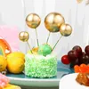 Fournitures de fête boule ronde décorations de gâteau décorations de noël créatives décoration en or argent