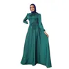 Ubrania etniczne jedwabne abayas dla kobiet luksusowe muzułmańskie sukienki długie rękawy Lady eleganckie Dubaj Indonesia satynowe maxi szatę caftan marocain femme