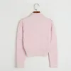 1007 L 2023 Runway Autumn Women's Sweaters Long Sleeve Crew Neck Cardigan Black Pink Womens DL