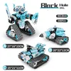 Robot Transform RC/Elektroauto Roboter Zerstörer Modellbausatz Baublock 3IN1 Android Auto Figur Transformer Roboter Multifunktions-Vakuumroboter Enfant Weihnachtsgeschenk