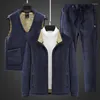 Tute da uomo Completi Giacca Pantalone Gilet Pelliccia calda Felpa invernale Tuta in cashmere Pile spesso Marca Tute casual