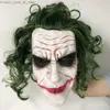 Party Masks Horror Joker Mask Cosplay Scary Creepy Clown Latex Helmet Halloween Carnival Dress Up Party Costume Props Q231007