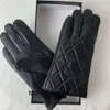 Cinq doigts gants en cuir gants d'hiver en peluche écran tactile pour le cyclisme chaud isolé en peau de mouton doigt garder au chaud noël