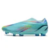 2023 Sapatos de futebol X Speedportal FG Homens Laceless Designer Cleats Clear Aqua Nightstrike Além dos dados de jogo rápidos Pearlized Solar Green Low Football Boots Tamanho 39-45