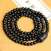 Strand Natural Black Tourmaline Bracelet 6/8/10mm Stone Beads Gem Energy Multi-layer Yoga Women Men Gift