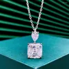 Pendants Shop 2023 925 Silver 9 Sea Blue Diamond Ring Fashion Sexy Asche Pagoda Square Necklace