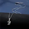 Collane con ciondolo Collana semplice con lettere A-Z in acciaio inossidabile Collana unisex con 26 iniziali dell'alfabeto Ciondolo per donna Uomo Gioielli Regali