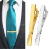 Clipe de gravata clássico estilo simples para homens, clipe curto com fecho de pino, cor dourada, joias masculinas de negócios, clipes de gravata