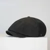 Basker stor storlek bomull sboy caps män våren sommar tunn andas basker kvinnor casual hatt unisex svett åttonala hattar 63 cm 231007