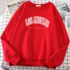Kadın Hoodies Sweatshirts Los Angeles California City Street Giyim Sweatshirt Kadınlar Gevşek Büyük Boy Giyim Kişilik Yumuşak Mektup Baskı Hoodies 231007