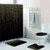 Zasłony prysznicowe Stylowy czarny srebrny Falling Glitter Confetti Pył Eksplozja Zasłony łazienkowe Zestaw zasłony prysznicowej Grey Blawling Bath Dilgs Decor 231007