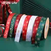 Christmas Decorations LBSISI Life 50Yard Width 2.5cm Christmas Ribbon DIY Bow Gift Bouquet Packaging Home Garden Christmas Tree Decoration Supplies 231006