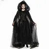 Costume a tema 2023 Gioco cosplay di vampiro di alta qualità Soft Come Horror Demon Come Black Garza Dress Halloween Come Ghost Bride WitchL231007