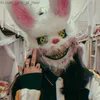 Маски для вечеринок Halloween Party Bloody Bunny Head Cover Rabbit Bear Косплей Маска Карнавальный костюм Головные уборы Реквизит Party Dance Horror Mask Q231009