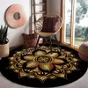 Carpets Retro Round Carpet Chinese Pattern Bedroom Carpet Living Room Tea Table Carpet 3D Art Floor Mat Hanging Basket Foot Mat 231006