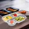 Plates Lunch Box Stainless Steel Dinner Plate Student Bandejas Para Comida Rectangular Tray