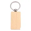Llaveros Lanyards 50 Llavero de madera en blanco Rectangar Key ID se puede grabar DIY Drop Entrega Accesorios de moda OTNH9