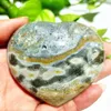 Decorative Figurines Natural Ocean Jasper Crystal Stone Love Heart Mineral Specimen Home Room Decor Gemstone Spiritual Meditation Reiki