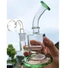 Bong preto copo reciclador óleo dab rig tubulação de água tubos de vidro com 14mm banger para fumar acessórios narguilé