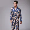 Mens Silk Satin Pyjamas Pyjamas Set Sleepwear Set Loungewear Dragon Printing Sleepwear Nightwear Par 2PC TOPS OCH PANTS LARGE 2772