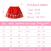 スカートDxton Children Christmas Year Gift Skirt Skirt Skirt GirlsエルクスパンコールアップアップされたTulle Mesh Princess Skirts衣装子供服231007