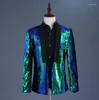 Ternos masculinos de dois tons, lantejoulas, roupas masculinas, trajes de palco para cantores, jaqueta, blazer, dança, estilo estrela, vestido fashion0