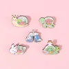 Brooches Creative Cartoon Tortoise Snail Whale Frog Metal Enamel Brooch Nature Plant Badge Trendy Lapel Jewelry Gift For Kids