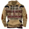 Sweats à capuche pour hommes pulls ethniques vêtements Style automne hiver mode Patchwork décontracté sweats à capuche cordon Sweatershirt