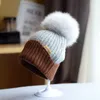 Beanieskull Caps päls fluffig hatt Kvinnor Vinterkrulla kant kassamere stickad tjock varm böna utomhus casual 231006