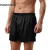 Puimentiua 2020 masculino cetim de seda boxers homewear shorts luxo seda loungewear pijama curto plus size solto casual shorts306v