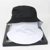 Cloches två sidor reversibel svart vit solid hink hatt unisex chapeau mode fiske vandring bob caps kvinnor män panama sommar1260b