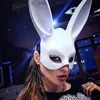 パーティーマスクバニーマスクレディースマスカレードウサギマスク誕生日イースターイースターハロウィーンイブパーティーコスチュームアクセサリーQ231007