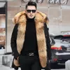 Men's Vests Winter Parka Mink Liner Men's Whole Mid-Length Detachable Fur Coat Long Below The Knee Overcoat