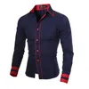 Chemise pour hommes entiers chemises à manches longues décontracté mâle coupe ajustée Pure mode Chemise hommes Camisas chemises habillées hommes XXL CBSYQWISA292f