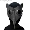 Party Masks Plague Doctor Black Death Mask Leather Halloween Steampunk PU Carnival Cosplay Adult De Peste Mask Grim Reaper Costume Prop Q231007