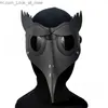 Masques de fête Peste Docteur Noir Masque De Mort En Cuir Halloween Steampunk PU Carnaval Cosplay Adulte De Peste Masque Grim Reaper Costume Prop Q231007