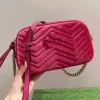 2023 Designer Classique Marmont Matelassé Bandoulière Sac De Luxe Velours Femmes Mode Sacs À Bandoulière Automne Hiver Nouvelle Italie Double Lettre Haute Qualité Sac À Main Caméra Sac