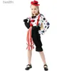 Themenkostüm Halloween kommt für Frauen Kinder Clowns Cosplay kommt für Jungen Mädchen Böser schrecklicher hässlicher Zirkus Make-up-Ball kommt im SetL231007