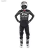 Autres vêtements Noir Blanc Motocross Gear Set Pantalon Combo MX ATV Racing Set Off Road Set avec Pocket Dirt Bike Racing ClothingL231007