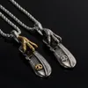 Haute qualité titane acier plume aigle griffe pendentif chaînes collier pour hommes à la mode japon Goro's Joyas mâle Bijoux252Y