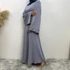 Vêtements ethniques Femmes Manches longues Été Vintage Pull Une ligne Lâche Maxi Robes Plus Taille Musulman Abaya Ceinture Corde Moyen-Orient Dubaï