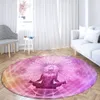 Teppiche Runde Yoga-Digitaldruck-Flanell-Bodenmatte Wohnzimmer Heimdekoration Meditationsteppich Hängekorb-Bodenmatte 231006