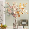 Couronnes de fleurs décoratives 2 pièces branche de feuilles Faux bleu rose Eucalyptus fausses plantes livraison directe maison jardin fête fournitures Dhbju