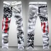 Fashion mens designer jeans men famous brand denim with wings american flag plus size310P