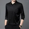 Men's Polos Long Sleeve Tee T-shirt Spring Autumn Turn-down Collar Polo Loose Letter Printing Pocket Pullover Clothes Fashion Tops