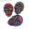 Party Masks Halloween Luminous Scary Skull Mask LED Light Up Horror Skeleton Mask Carnival Bar Party Props Neon Glowing Skull Mask Costumes Q231009