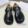 Kapcie błyszczące czarne skórzane buty Oxford Buty prawdziwe okrągłe palec palenczyków AllSason Business British Style Casual 231006
