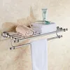 Juego de accesorios de baño Accesorios de baño antiguos Conjuntos de accesorios de baño de latón macizo de cristal Portaescobillas de inodoro de plata cromada Toallero electrochapado 231007