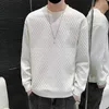 Men's Sweaters Men Winter Sweater Cozy Thick Knitted Round Neck Pullover With Waffle Texture Warm Loose Fit Soft For Style